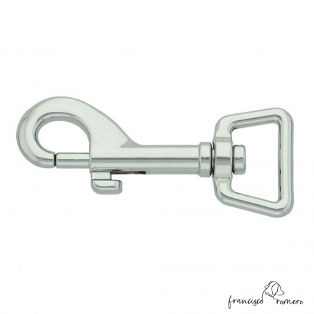 Mosquetón quitavueltas níquel 1,6 cm para correas de perro