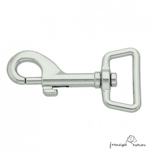 Mosquetón quitavueltas níquel 2,5 cm