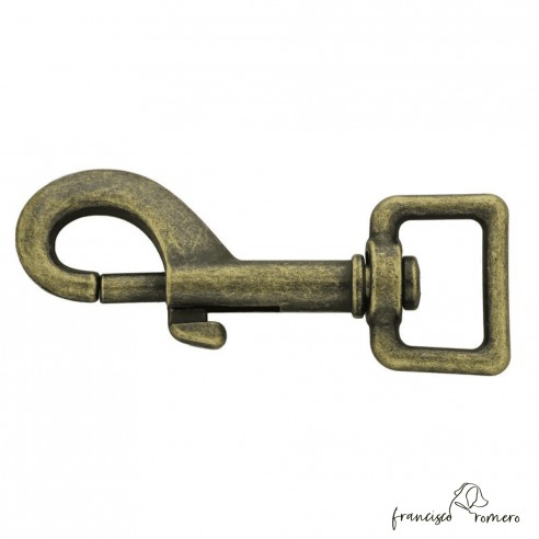 Mosquetón quitavueltas oro viejo