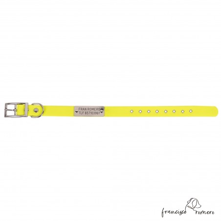 Collar Biothane Beta 2,5 cm Personalizado Amarillo