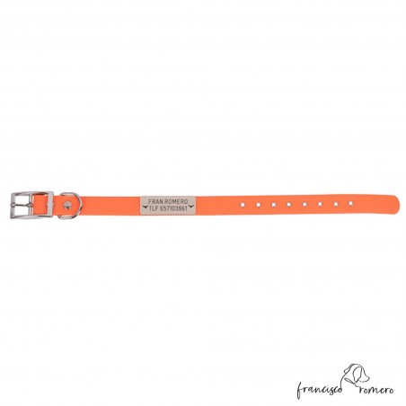 Collar Biothane Beta 2,5 cm Personalizado Naranja