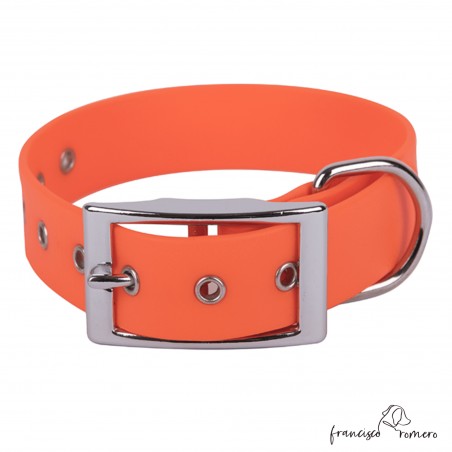 Collar Biothane Beta 2,5 cm Personalizado Naranja