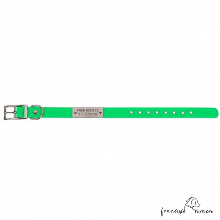 Collar Biothane Beta 2,5 cm Personalizado Verde