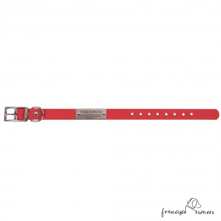Collar Biothane Beta 2,5 cm Personalizado Rojo