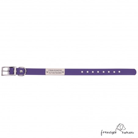 Collar Biothane Beta 2,5 cm Personalizado Violeta