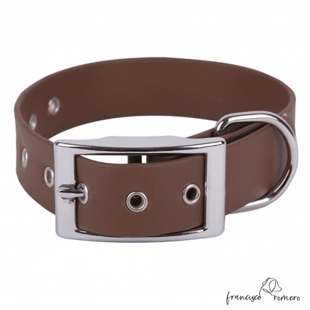 Collar Biothane Beta 2,5 cm Personalizado Marrón