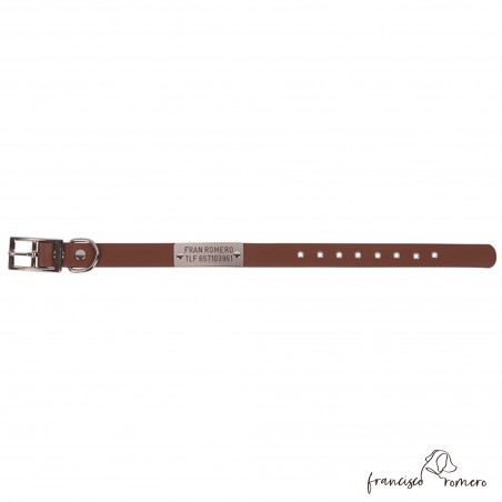 Collar Biothane Beta 2,5 cm Personalizado Marrón