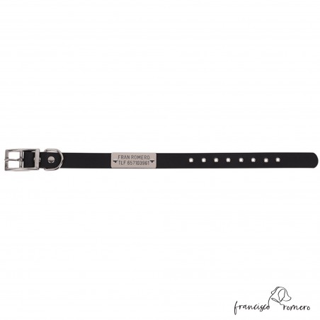 Collar Biothane Beta 2,5 cm Personalizado Negro