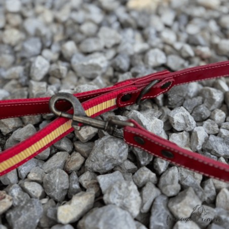 Collar Piel Bandera España Chocolate para perros