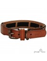 Collar Piel Funda Antiparasitaria Luna Marrón Personalizado