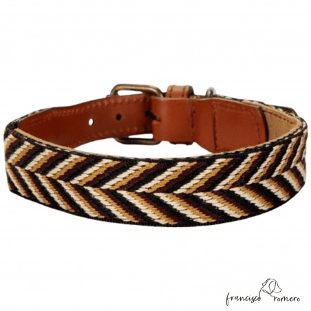 Collar Piel Funda Antiparasitaria Espiga Marrón