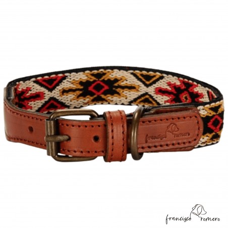 Collar para perro Piel Estrella Rojo Personalizado