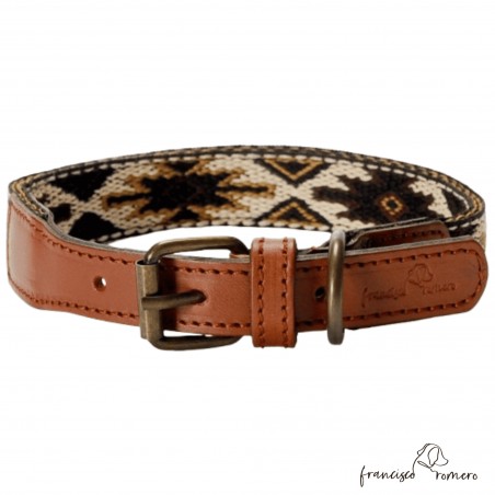 Collar para perro Piel Estrella Marrón Personalizado