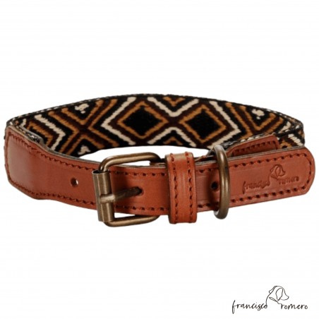 Collar para perro Piel Luna Marrón Personalizado