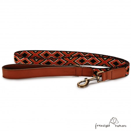 Correa paseo Piel Luna Rojo para perros