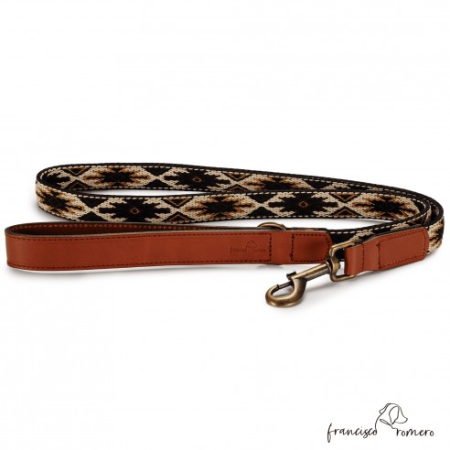 Correa paseo Piel Estrella Marrón...