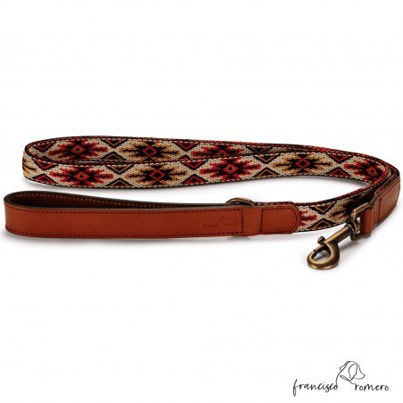 Correa paseo Piel Estrella Rojo para perros