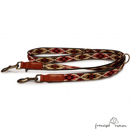 Correa Multiposición Piel Estrella Rojo para perros