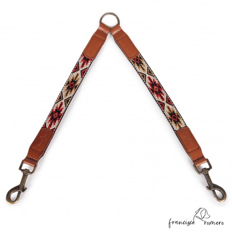 Amarre dos perros Piel Estrella Rojo