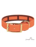 Collar  Biothane Beta Funda Antiparasitaria Hebilla Alemana Latón naranja