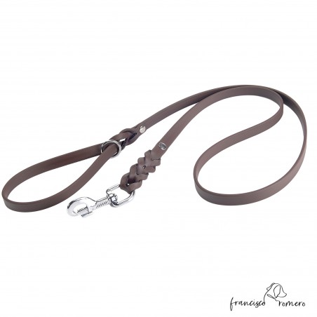 Correa paseo trenzada Biothane súper duro marrón