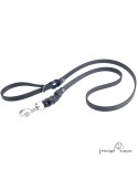 Correa paseo trenzada Biothane súper duro negro para perro