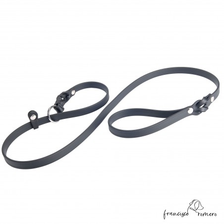 Correa con collar corrector incorporado negro para perro