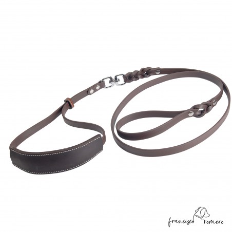 Correa con Collar incorporado Biothane súper duro marrón para perro