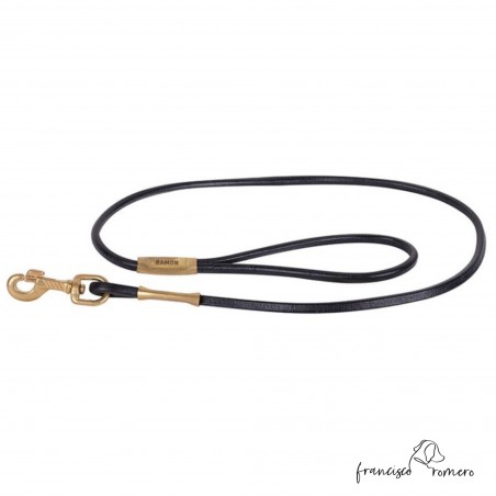 Correa Cuero Redondo 8 mm Latón personalizada para perros