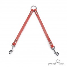 Amarre para perros piel de Ubrique Rojo