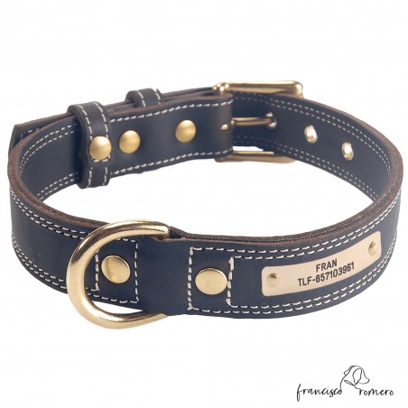 Collar Premium de alta resistencia en piel y Biothane Personalizado