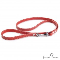 Correa para perros piel vaquetilla Roja