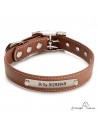Collar Biothane Beta ancho cinta 2,5 cm con costura Personalizado marrón 1