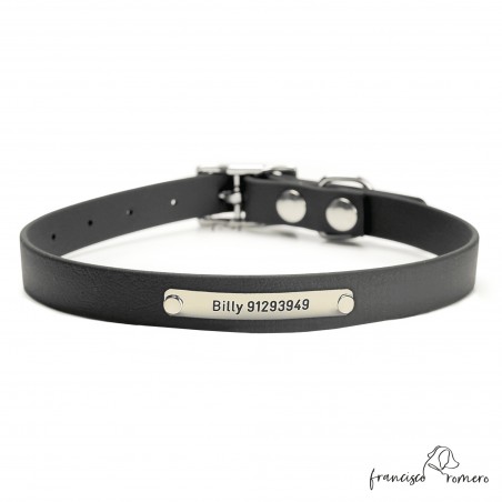 Collar Biothane Beta 1,6 cm color negro Personalizado