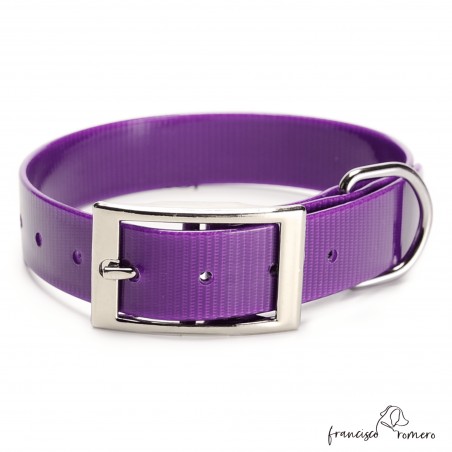 Collar Biothane Gold ancho cinta 2,5 cm hebilla alemana