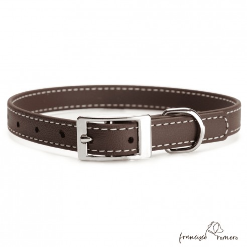 Collar Biothane Beta ancho cinta 1,6 cm con costura chocolate