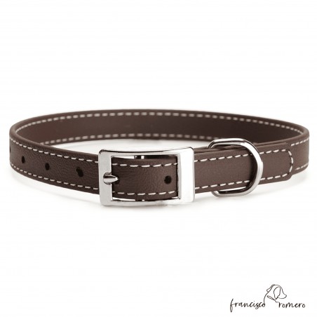 Collar Biothane Beta ancho cinta 1,6 cm con costura chocolate