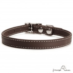 Collar Biothane Beta ancho cinta 1,6 cm con costura chocolate 2