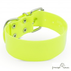 Collar Biothane Gold ancho cinta 3,8 cm amarillo 2