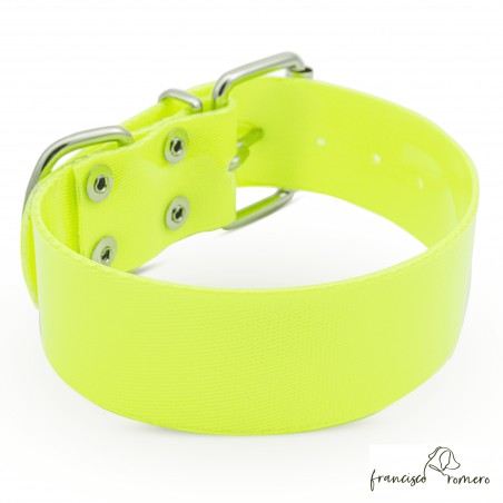 Collar Biothane Gold ancho cinta 3,8 cm amarillo 1