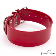 Collar Biothane Gold ancho cinta 3,8 cm rojo 2