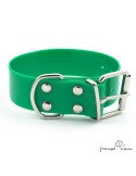 Collar Biothane Gold ancho cinta 3,8 cm verde