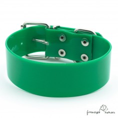 Collar Biothane Gold ancho cinta 3,8 cm verde 2