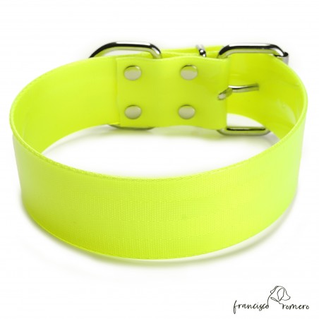 Collar Biothane Gold ancho cinta 5 cm amarillo 1