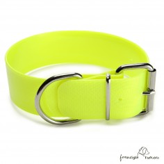 Collar Biothane Gold ancho cinta 5 cm amarillo