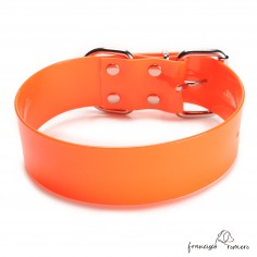 Collar Biothane Gold ancho cinta 5 cm naranja 2