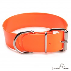 Collar Biothane Gold ancho cinta 5 cm naranja