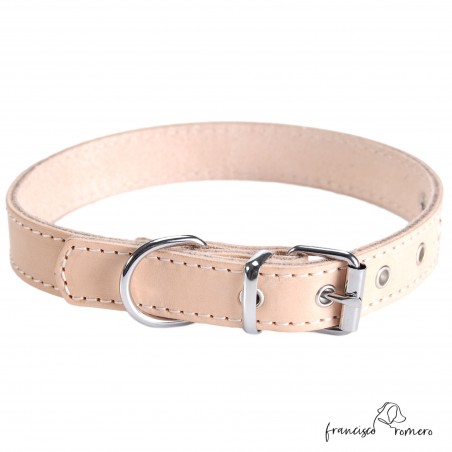 Collar de piel de vaquetilla Natural