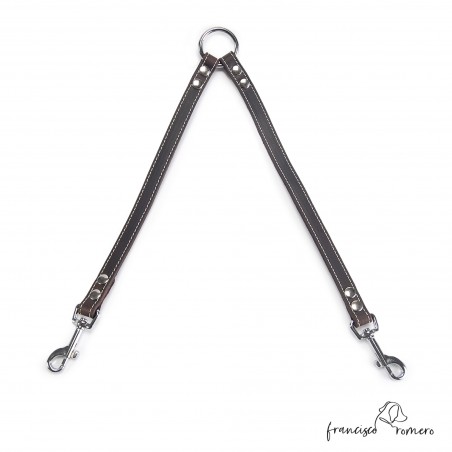 Amarre para perros piel de Ubrique Marrón