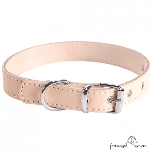 Collar de piel de vaquetilla Natural...